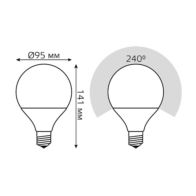 Лампа светодиодная Gauss E27 16W 3000K матовая 105102116 фото 2