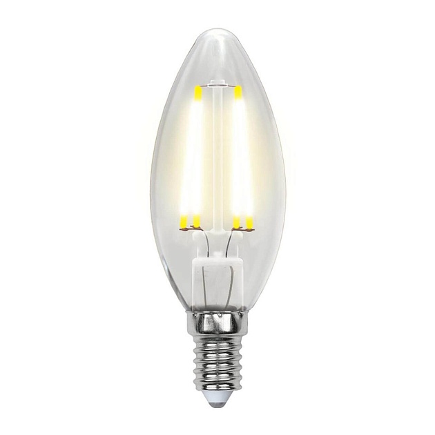 Лампа светодиодная филаментная Uniel E14 7,5W 3000K прозрачная LED-C35-7,5W/WW/E14/CL GLA01TR UL-00003245 фото 