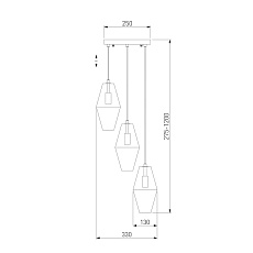 Подвесная люстра Eurosvet Prism 50236/3 янтарный 2