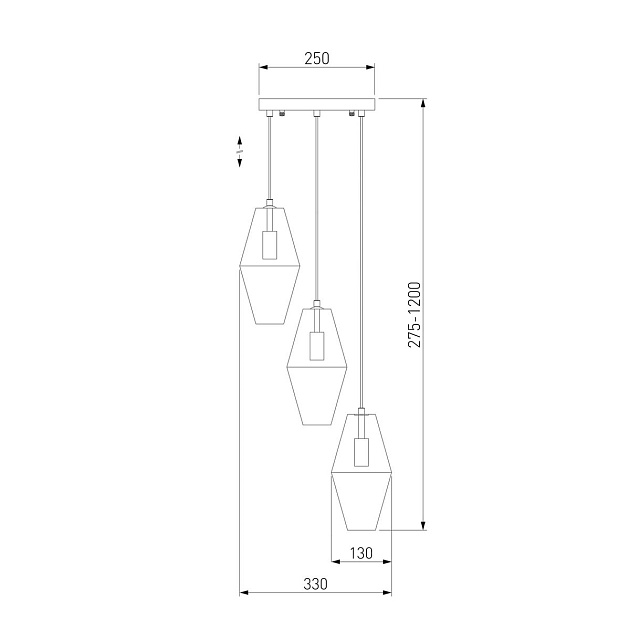 Подвесная люстра Eurosvet Prism 50236/3 янтарный фото 3