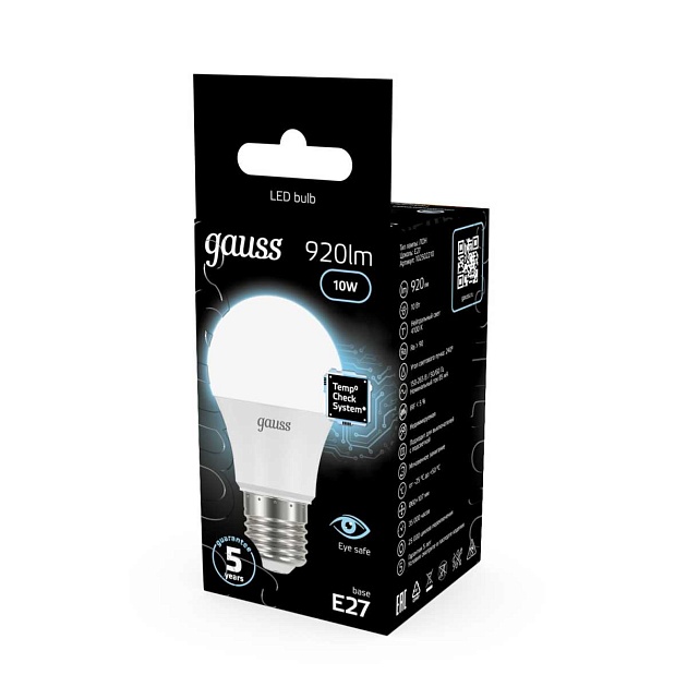 Лампа светодиодная Gauss LED A60 E27 10W 4100K матовая 102502210 изображение 8 Лампа светодиодная Gauss LED A60 E27 10W 4100K матовая 102502210 Фото № 8