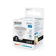 Лампа светодиодная Gauss GU5.3 11W 6500K матовая 13531 3