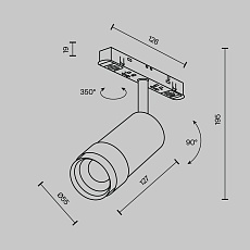 Трековый светодиодный светильник Maytoni Technical Magnetic Exility Focus Zoom TR211-1-12W3K-Z-W 1