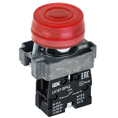 Кнопка управления LA167-BP42 d=22мм 1р красная IEK BBT20-BP42-2-22-67-K04