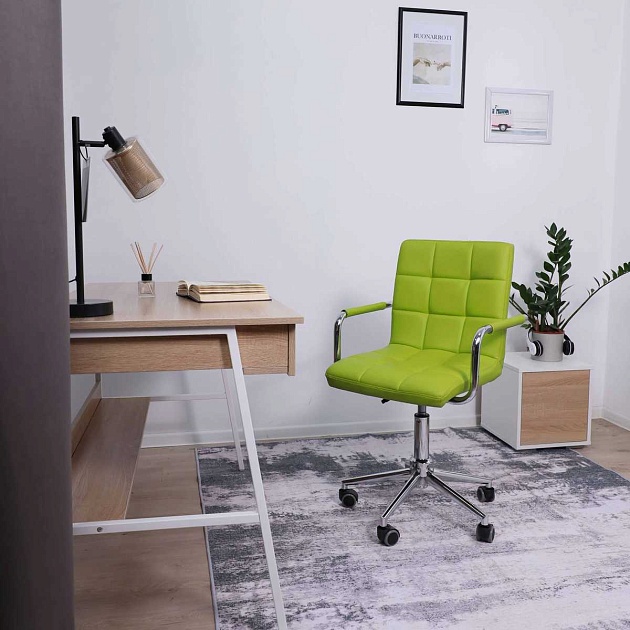 Поворотное кресло AksHome Rosio светло-зелёный, экокожа 67333 Фото № 4