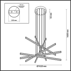 Подвесной светодиодный светильник Odeon Light L-vision Rudy 3890/96L 4