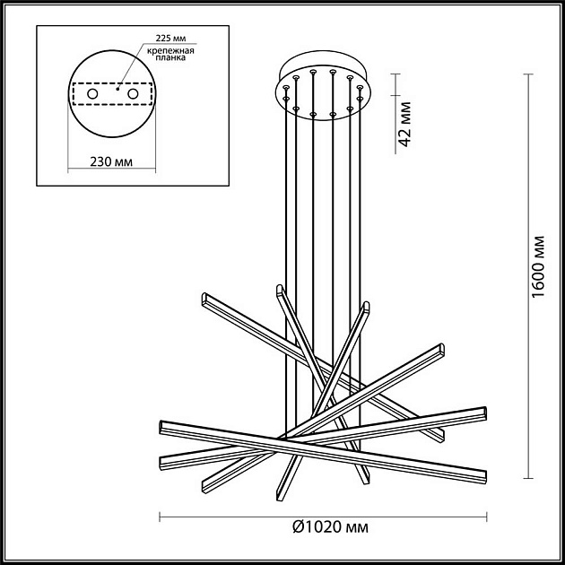 Подвесной светодиодный светильник Odeon Light L-vision Rudy 3890/96L Фото № 5