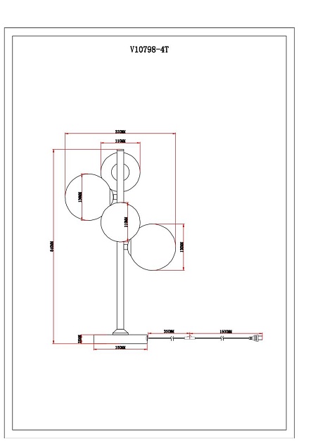 Настольная лампа Moderli Renny V10798-4T изображение 2 Настольная лампа Moderli Renny V10798-4T Фото № 2