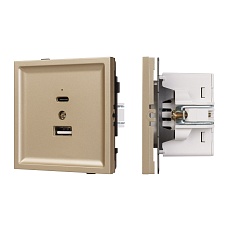 Механизм USB розетки SCT-TENDO-MUAC-SFPL-GD (5V, 3A, QC3) Arlight 054537