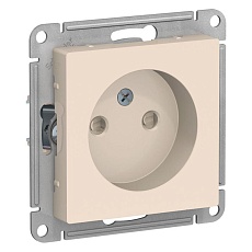 Розетка 2К Systeme Electric AtlasDesign 16A 250V со шторками бежевая ATN000249