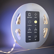 Светодиодная влагозащищенная лента Maytoni 7,2W/m 60LED/m 2835SMD теплый белый 5M 201027 1