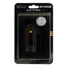 Рамка 2-местная (без перемычки), металл, STEKKER, MFR00-7012-05, серия Катрин, черный 50032 5