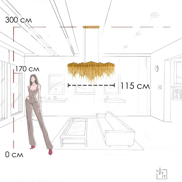 Подвесная люстра LOFT IT Volver 10404/1150L GD Фото № 5