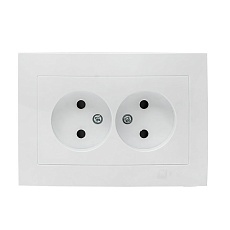 Валенсия розетка 2-местная б/з 10А белая с защ. штор. EKF PROxima EWR10-102-10
