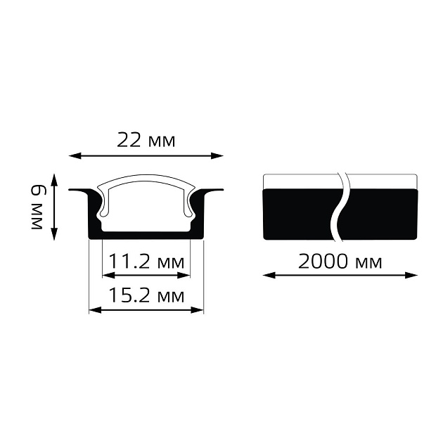 Профиль для светодиодной ленты врезной Gauss BT414 Фото № 3
