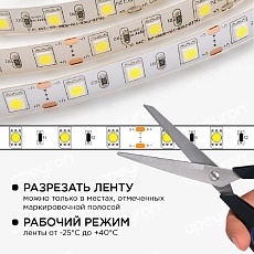 Светодиодная лента Apeyron 14,4W/m 60LED/m 5050SMD холодный белый 1M 10-67 2