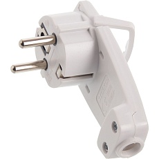 Вилка угловая ультраплоская с кольцом с/з Stekker, PPG16-45-202, 250В,16A, IP20, белый 39039