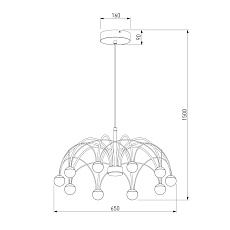 Подвесная светодиодная люстра Eurosvet Ragno 90030/10 LED золото 4
