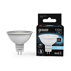 Лампа светодиодная Gauss GU5.3 5W 4100K матовая 201505205 3