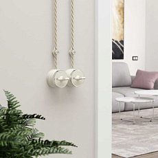 Выключатель двухклавишный на 4 положения Werkel Vintage слоновая кость матовый/хром W5822055 4690389183201 1