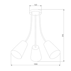 Потолочная люстра TK Lighting 3241 Wire Silver 1