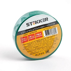 Изоляционная лента Stekker INTP01315-10 0,13*15 мм 10 м зеленая 39900