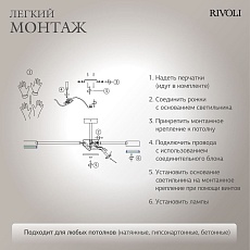 Потолочная люстра Rivoli Rosemary 3189-308 Б0071292 5