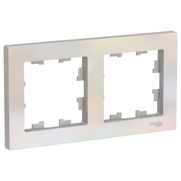 Рамка 2-постовая Systeme Electric AtlasDesign жемчужная ATN000402 Фото № 1