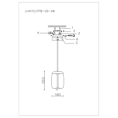Подвесной светодиодный светильник Lumien Hall Avila LH4110/1PB-GD-AM 1