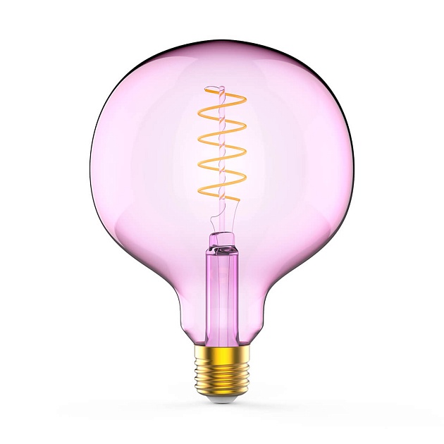 Лампа светодиодная диммируемая филаментная Gauss E27 5W 1800K розовая 1011802105 фото 4