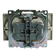 Розетка двойная 2P+PE Stekker Катрин со шторками графит GLS16-7114-06 49425 2