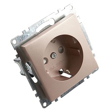 Розетка 2P+PE Stekker Катрин со шторками шампань GLS16-7110-02 39596 4
