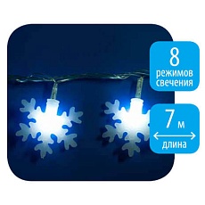 Светодиодная гирлянда Uniel снежинки 220V белый ULD-S0700-050/DTA White IP20 SNOWFLAKES-2 07935 5