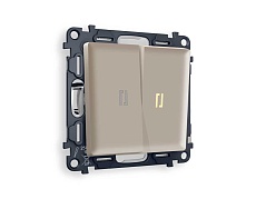 Комплект механизма 2-кл проходного выключателя AMBRELLA VOLT с подсветкой 3200K ALFA Серо-бежевый матовый QUANT (AP3640, VM120, G22Y) MA364030