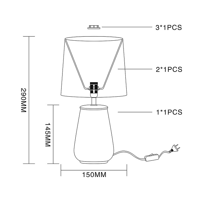 Настольная лампа Escada Juventus 10171/L Black Фото № 2