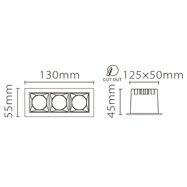 Встраиваемый светодиодный светильник Fiberli XL003-3T 12130302 изображение 2 Встраиваемый светодиодный светильник Fiberli XL003-3T 12130302 Фото № 2