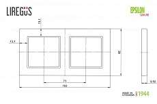 Рамка 2-постовая Liregus Epsilon бежевый 28-0882 1