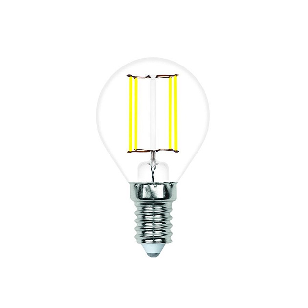 Лампа светодиодная филаментная Volpe E14 4W 3000K прозрачная LED-G45-4W/3000K/E14/CL/SLF UL-00008312 фото 