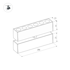 Трековый светодиодный светильник Arlight Mag-Dots-Fold-25-S200-6W Day4000 033725 1