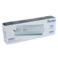 Трансформатор электронный для светодиодной ленты 300W 12V IP67 (драйвер), LB007 Feron 53082 1