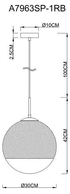 Подвесной светильник Arte Lamp Jupiter Copper A7963SP-1RB Фото № 3