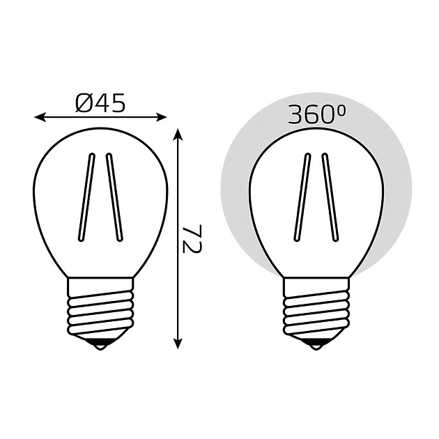 Лампа светодиодная филаментная Gauss E27 5W 4100K прозрачная 105802205 фото 2