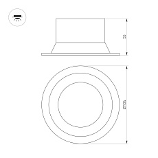 Встраиваемый светодиодный светильник Arlight MS-Breeze-Built-R104-12W Warm3000 036615 1