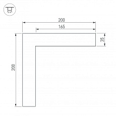 Коннектор L-образный внутренний Arlight SL-Line-5035 030114 2