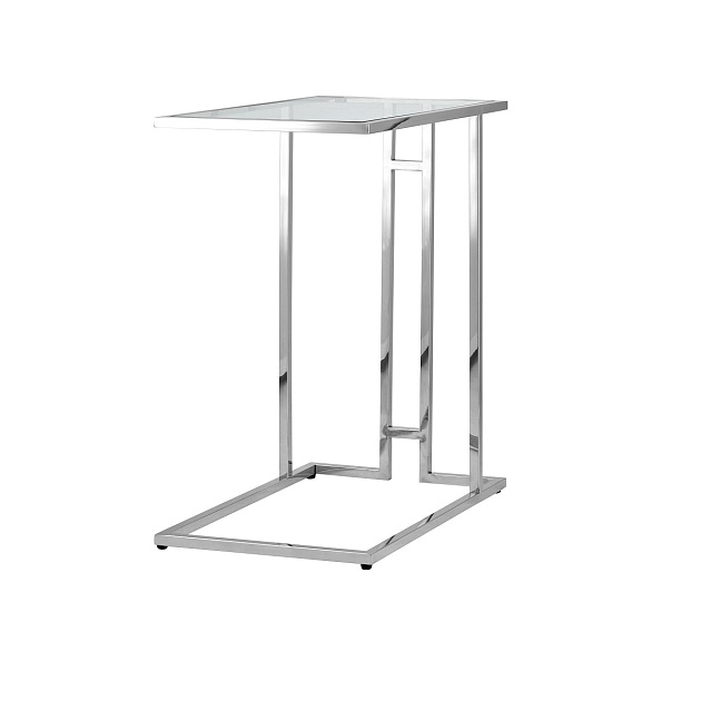Журнальный стол Stool Group Бостон 50*32 прозрачное стекло/сталь серебро УТ000001972 Фото № 1