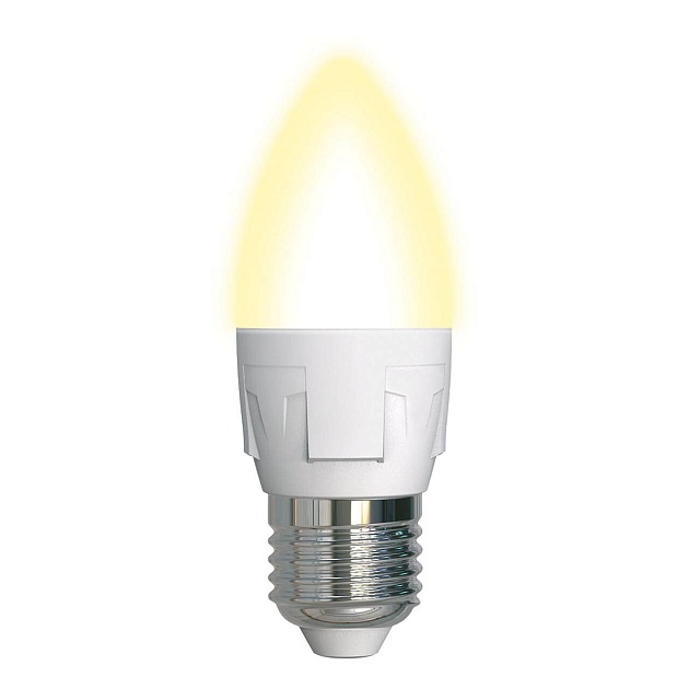 Лампа светодиодная диммируемая Uniel E27 7W 3000K матовая LED-C37 7W/3000K/E27/FR/DIM PLP01WH UL-00004297 фото 