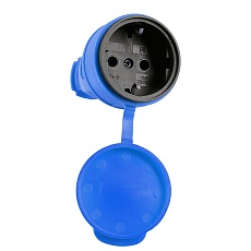 Розетка переносная 2P+PE Stekker Одри с крышкой синий RST16-21-44 39196 5