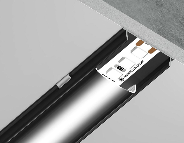 Профиль с рассеивателем Ambrella Illumination GP1600BK/BK изображение 3 Профиль с рассеивателем Ambrella Illumination GP1600BK/BK Фото № 3