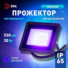 Прожектор светодиодный уличный ЭРА LPR-025-BLUE-030 Б0064716 2