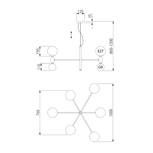 Подвесная люстра Eurosvet Bubble 30182 латунь изображение 2 Подвесная люстра Eurosvet Bubble 30182 латунь Фото № 2
